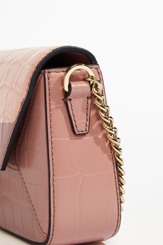 Sac bandoulière en cuir Lettrines Mini - Nude