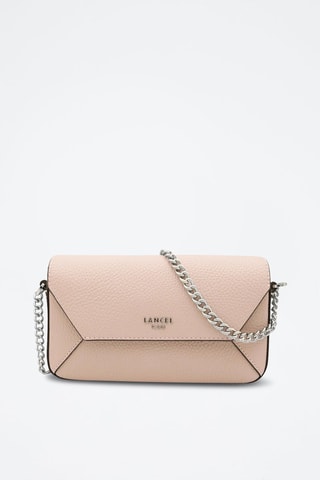 Leren Schoudertas Lettrines Mini - Nude