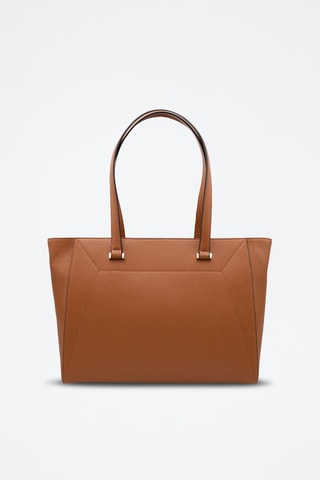 Leren Shopper Lettrines - Camel