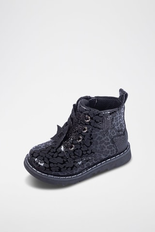 Gelakte Enkellaarzen - Zwart