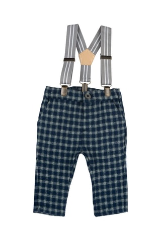 Pantalon à bretelles en laine - Bleu