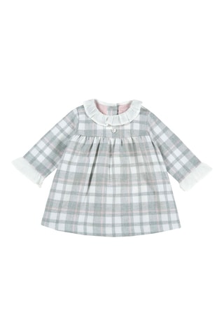 Jurk Gemêleerd Lichtgrijs en Wit