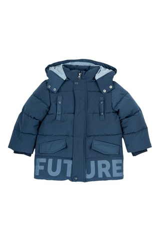 Gewatteerde Jas met Capuchon - Blauw