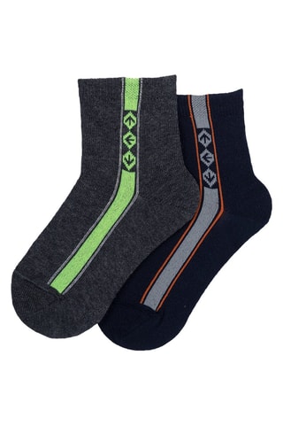 2 paires de chaussettes - Gris foncé et bleu marine