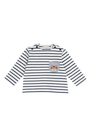 T-shirt - Blanc et bleu