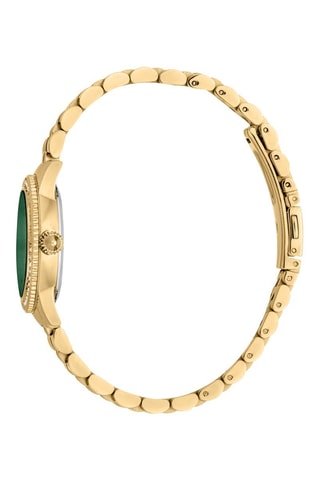 Montre à quartz en acier et cristaux tchèques - Doré et vert