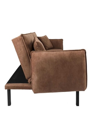 Canapé convertible - Marron - 2 places - Revêtement en velours