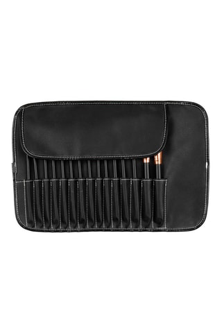 15 pinceaux à maquillage - Noir et doré