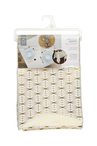 Nappe - Blanc et doré - 140 x 250 cm