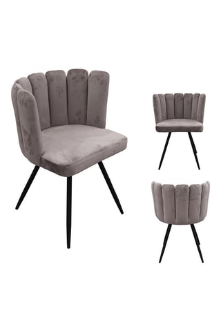 2 chaises Ariel - Gris et noir
