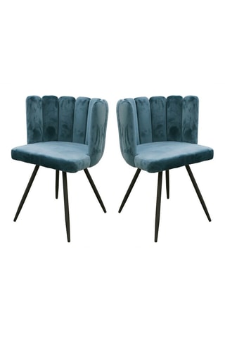 2 chaises Ariel - Bleu canard et noir