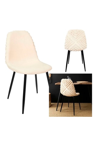 2 chaises Mora Mirage - 
Crème et noir