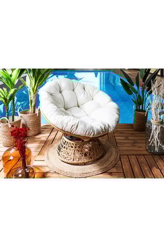 Fauteuil Cancun - Marron et blanc