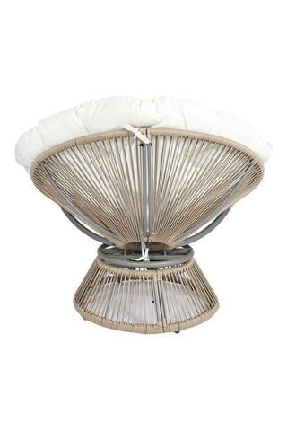 Fauteuil Cancun - Blanc et naturel - Revêtement tissu déperlant