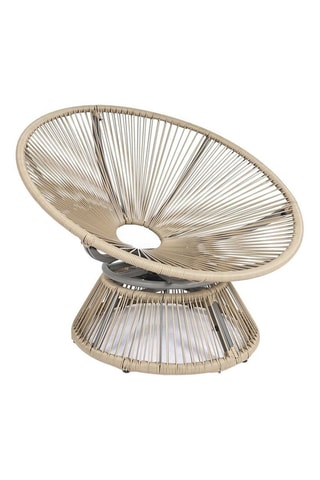 Fauteuil Cancun - Blanc et naturel - Revêtement tissu déperlant