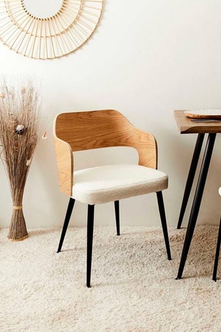 2 fauteuils Loki Hygge - Naturel et crème - Revêtement en bouclette