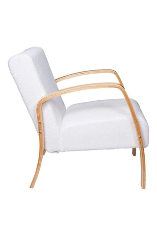 Fauteuil Hella Hygge - Naturel et blanc - Revêtement bouclette