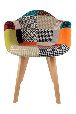 2 fauteuils Scandinave Patchwork - Multicolore