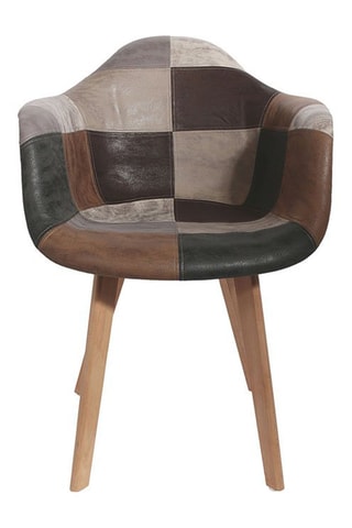 2 fauteuils Scandinave Patchwork - Gris et écru