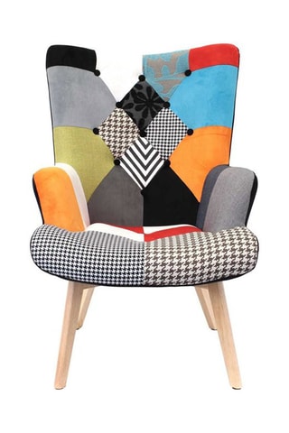 Fauteuil Helsinki Patchwork - Multicolore et naturel