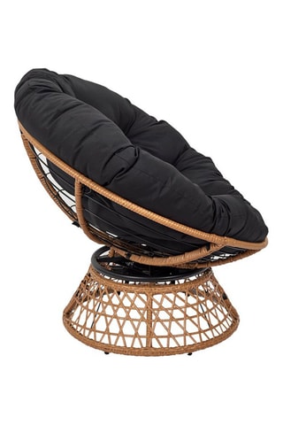 Fauteuil pivotant Cancun - Noir et marron