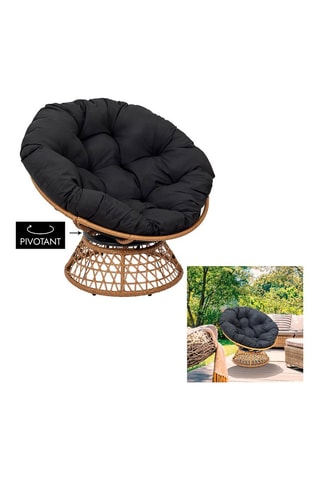 Fauteuil pivotant Cancun - Noir et marron