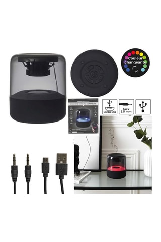 Enceinte sans fil Led - Noir