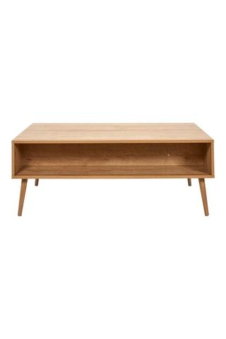 Table basse en bois et rotin Bali - 110 x 59 x 41,4 cm