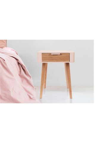 Table de chevet - Rose et naturel