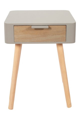 Table de chevet - Taupe et naturel