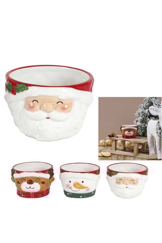 Bol de Noël en relief en céramique - 45 cl - Modèle aléatoire