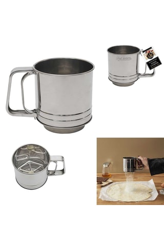 Tamis à farine en acier inoxydable - 10 x 15 x 11 cm