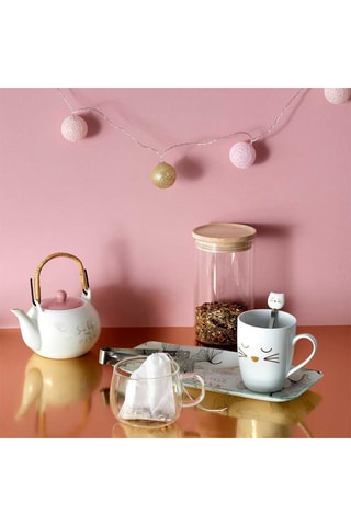 Tasse avec cuillère chat en céramique - 30 cl