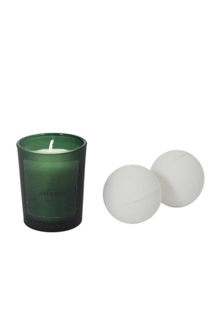 Bougie parfumée et 2 boules de bain