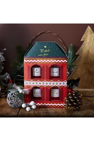 Coffret avec 4 bougies - Rouge et vert