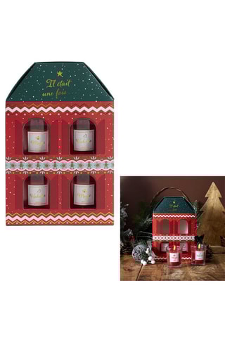 Coffret avec 4 bougies - Rouge et vert