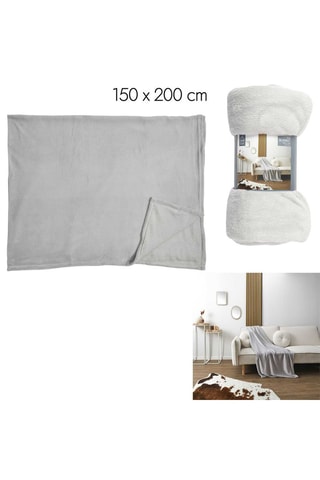 Plaid - Gris clair - 150 x 1 x 200 cm