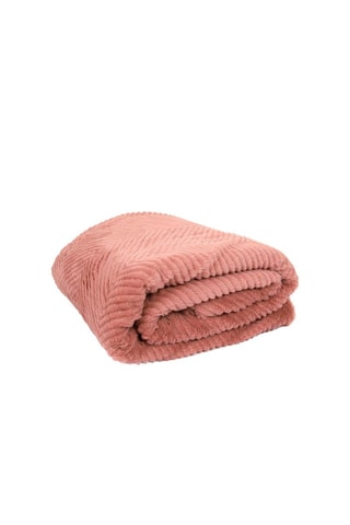 Plaid fourrure et sherpa - Vieux rose et blanc - 140 x 200 cm