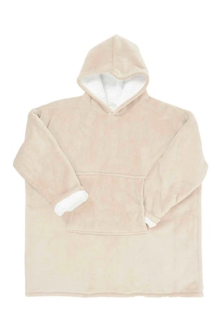 Plaid sweat à capuche - Beige