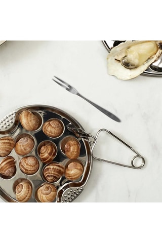 4 fourchettes à escargot en acier inoxydable - Argenté