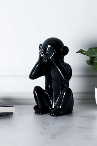 Statue singe - 28 cm - Noir