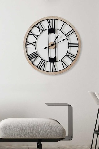 Horloge murale - 70 cm - Beige et noir