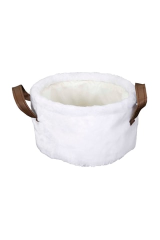 3 paniers effet fourrure - Blanc