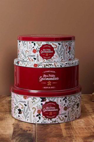 3 boites à biscuits - Rouge et blanc
