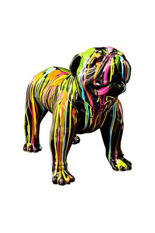 Statue décorative chien - Noir et jaune