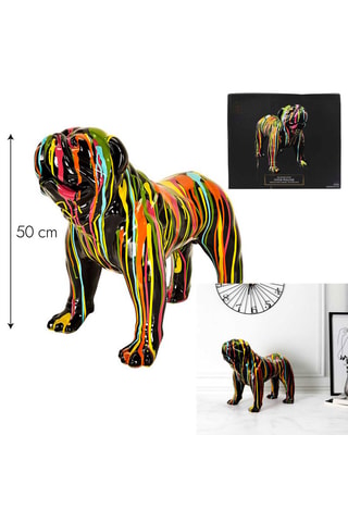 Statue décorative chien - Noir et jaune