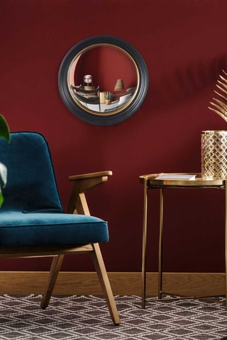 Miroir convexe - 41 x 41 x 7 cm - Noir et doré