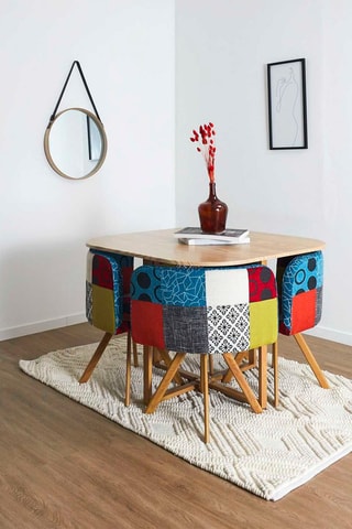 Miroir rond - 50 cm - Imitation bois