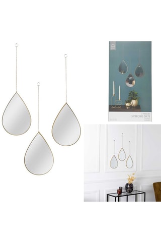 3 miroirs - 19 x 27 x 1 cm - Doré