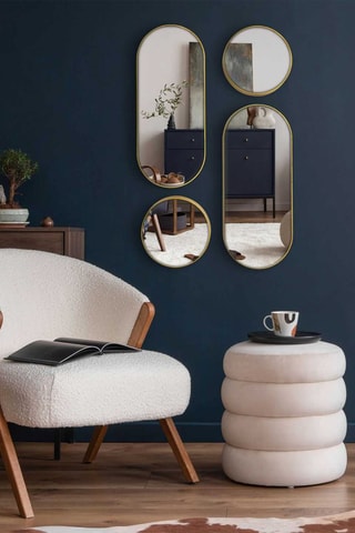 4 miroirs - 
71 x 30 cm - Doré